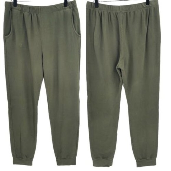 Monrow Men’s Fleece Lined Jogger Sweatpants Size XL NWT in Forest Green - Picture 5 of 5